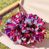 Colorful Laser Cheerleading Pom Poms with Baton Handle for Team Spirit Sports Dance Cheering Kids Adults