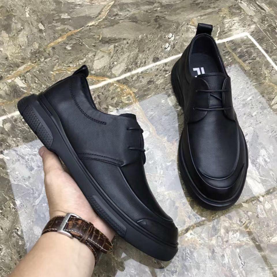Shoes for Men Genuine Leather Casual Shoes Fashion Business Leisure Footwear New Designer Lace-up Dress Shoes
