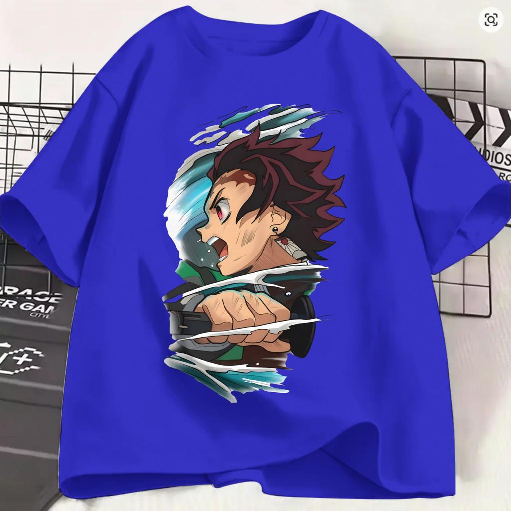 Unisex Kamado Tanjiro T Shirts Demon Slayered Pure Cotton Clothes Funny Short Sleeve Crewneck Tee Shirt Adult Tshirts