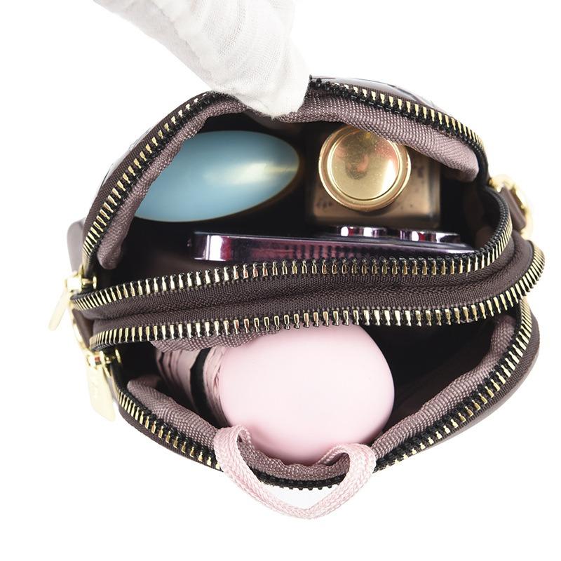 Simple and Versatile Shoulder Bag Women's New Mobile Phone Bag Double-layer Vertical Middle-aged Mother Messenger Bag