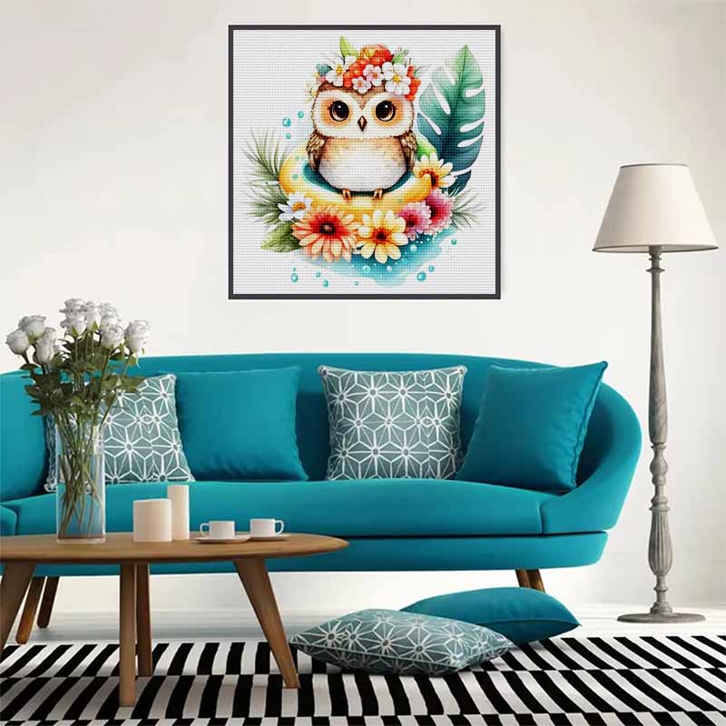 New Arrival 5D DIY Full Circle Diamond Painting "Lovely Owl" Embroidery Cross Stitch Home Decor Gift