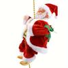 2pcs Electric Santa Claus, One Climbing The Ladder, One Climbing Up And Down The Rope, Santa Claus with Music,Good Christmas Gift,Christmas Ornaments