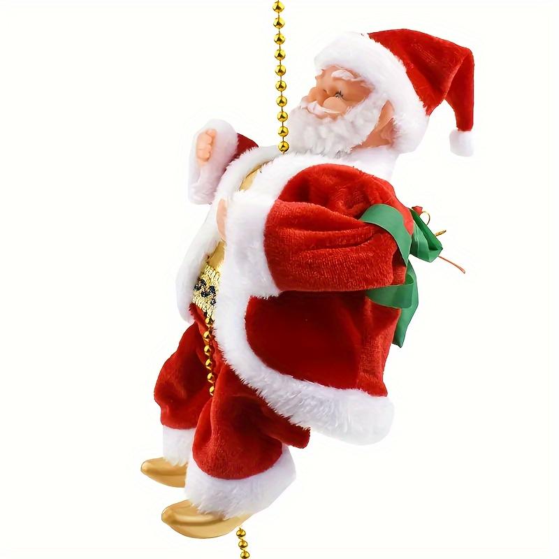 2pcs Electric Santa Claus, One Climbing The Ladder, One Climbing Up And Down The Rope, Santa Claus with Music,Good Christmas Gift,Christmas Ornaments