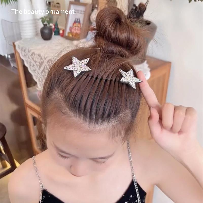 Rhinestone Star Hair Comb for Women, Invisible Hair Comb for Back of Head, Dance Hairpin Comb