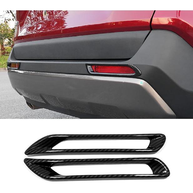 

Car Accessories Fit For Toyota RAV4 2019-2022 2023 2024 2025Exterior Rear Bumper Reflector Fog Lights Cover Trim (Glossy Chrome Style) ABS 2 PCS Carbon Fiber Style
