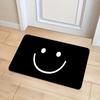 VIKAMA Black Smiley Face Doormat: Non-Slip, Noise-Reducing Entryway Mat for Front Doors, Hallways, Bathrooms, and Home Decor