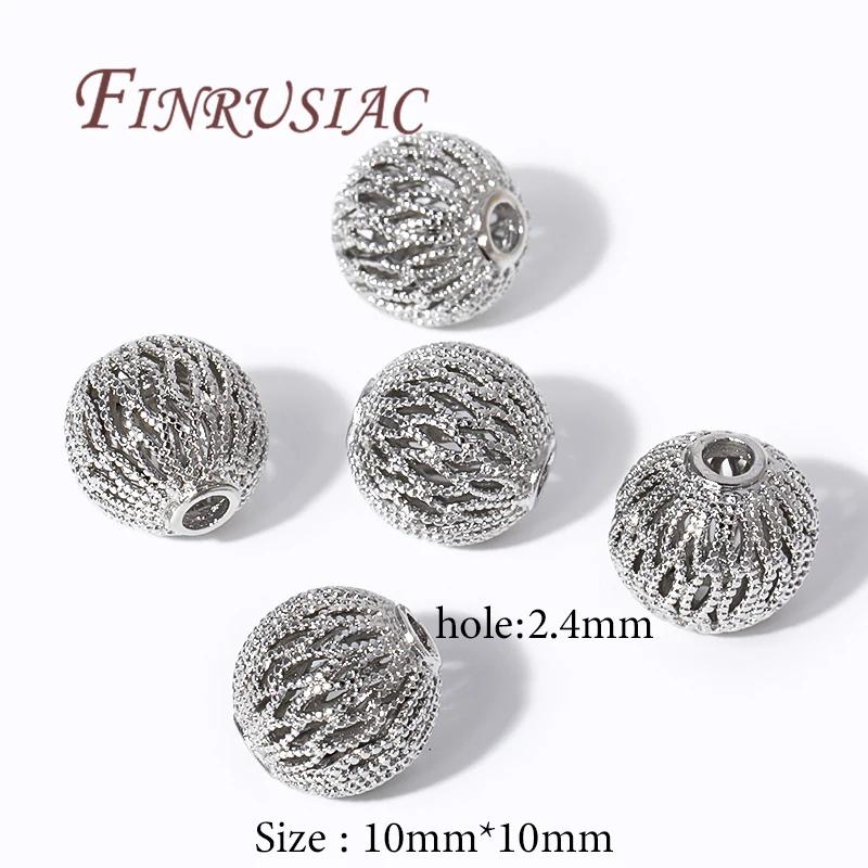 18K Gold Plated Metal Bead Separators For Bracelets,Weave Pattern Beads,Spacer Beads For Jewelry Making DIY Accessories