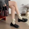 New Spring British Style Women Loafers Shoes Concise Round Toe Slip On Shoes Ladies Convenient Low Heel Leather Single Shoes