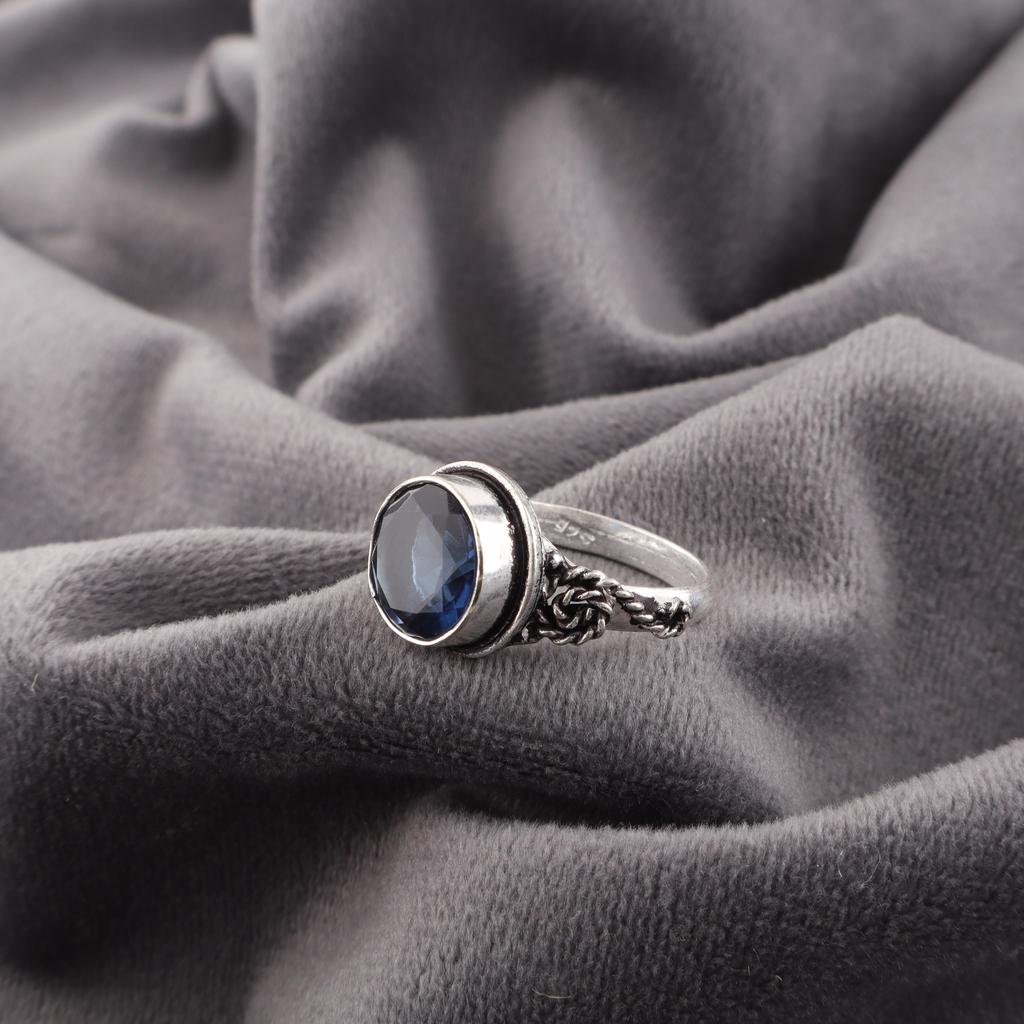 London Blue Topaz 925 Solid Sterling Silver Ring, Handmade Gemstone Ring Jewelry, Gifts For Wife Brand New Ring