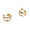 Titanium steel 18k gold with drill earrings, foreign trade stainless steel double ring full drill earrings direct sales