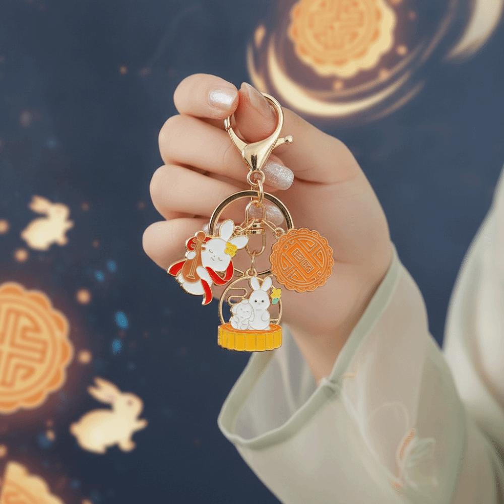 Enamel Metal Metal Key Ring Cartoon Design Enamel Pendant Rabbit Key Chain  Backpack Decor