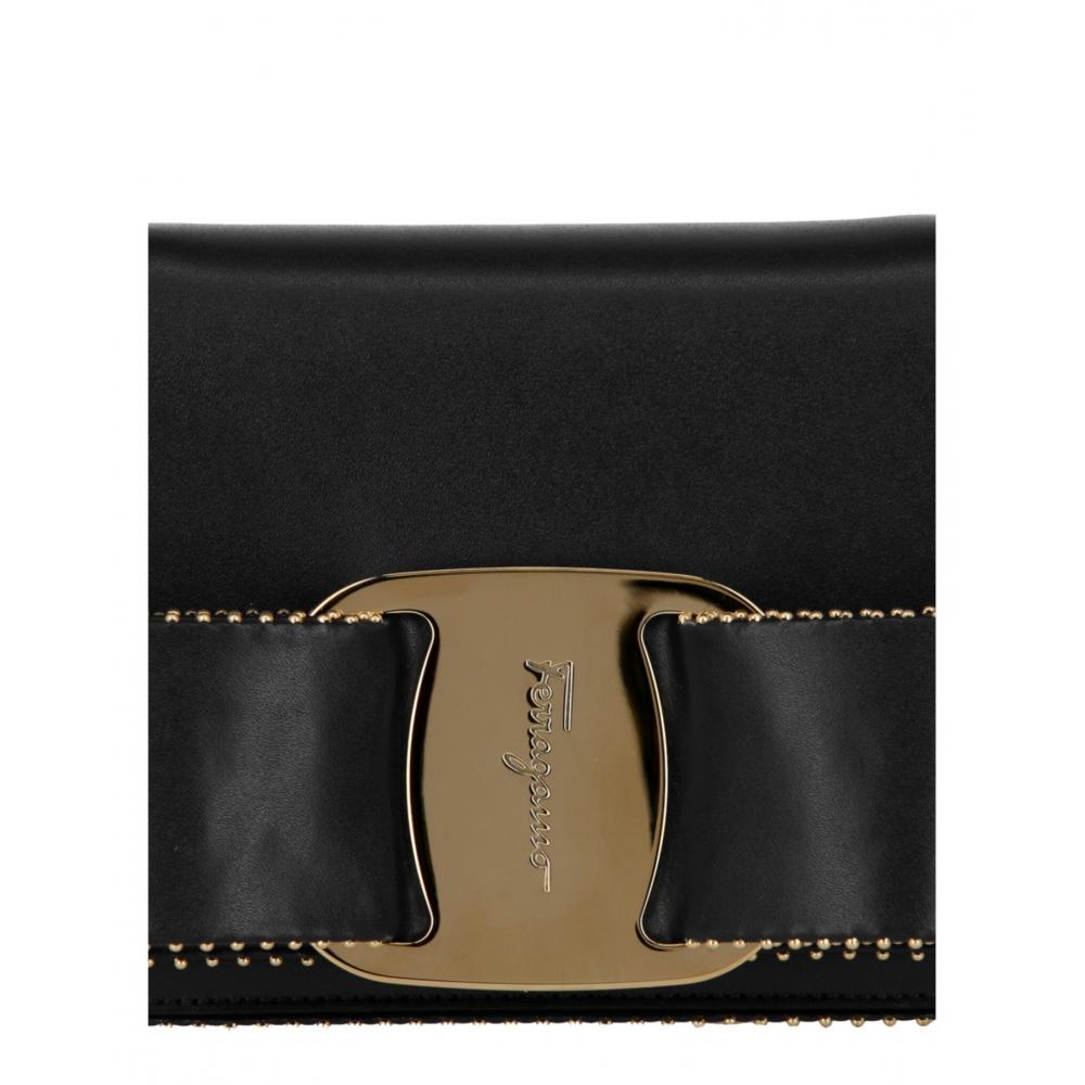 Salvatore Ferragamo Mini Vara Bow Crossbody Bag Black