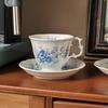 Creative Twisted Floral Ceramic Coffee Cup Modern Afternoon Tea Dessert Tea Cup with Saucer Office Mug Drinking Mug Home Decor
