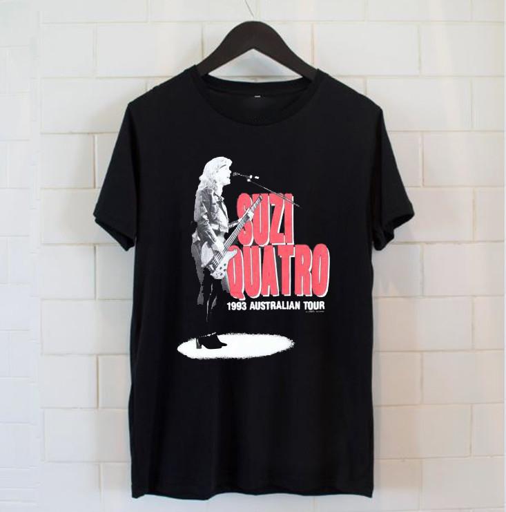 Suzi Quatro Australsk Turné Svart Unisex T-skjorte Full Størrelse S Til 5XL UB284