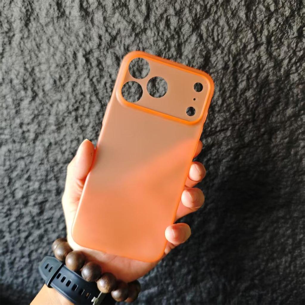 Star Universe Ultra-Thin Frosted Orange Case for iPhone 17 Pro Max - Fingerprint-Proof PP Protection.