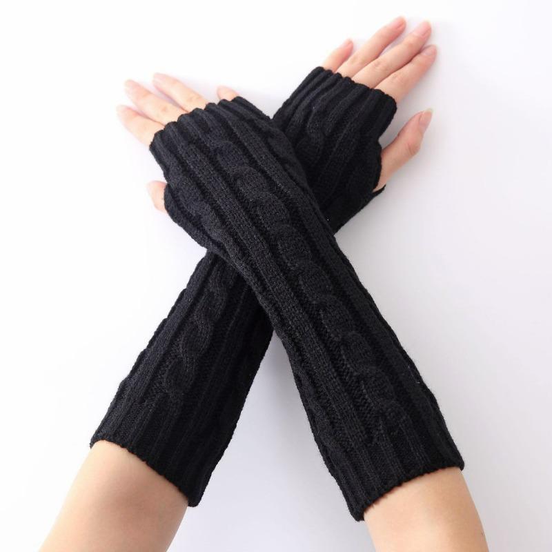 Botvotee Sleeves for Women Y2k Accessories Arm Warmers Free Shipping Fingerless Gloves Winter Knit Cute Red Fashion Oversleeve