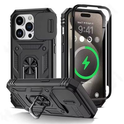 Case For iPhone 16 15 14 13 12 11 Pro XS Max XR Plus Camera Slide Military Grade Armor Protection 360 Degree Rotate Armor Cover