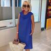 YYFS Women's Fashion Summer Spring Solid Color Print Sleeveless Loose Waistlinet Casual Dresses