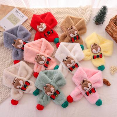 Children's Cartoon Reindeer Scarf - Winter Neck Warmer for Boys & Girls