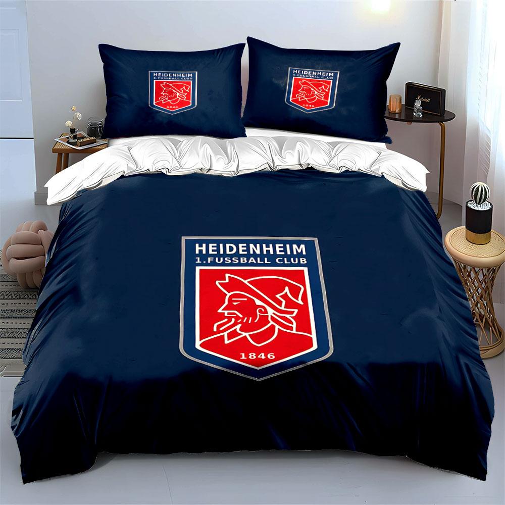 Heidenheim FC Emblem Design Bedding Duvet Cover Set Duvet Cover Pillowcases  (1*Duvet Cover 2*Pillowcases, without duvet insert)