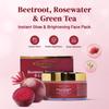 Haappy Herbs Aufhellende Gesichtsmaske 50g - Rote Bete, Rosenwasser & Grüner Tee Glow Gesichtsmaske gegen Pigmentierung, Dunkle Flecken & Fahle Haut - Feuchtigkeitsspendende Tonerde F
