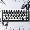 Retro PBT Keycaps Japanese Cartoon Theme Keycap Set 141 Key Cherry Profile Dye Sublimation Keycaps Black and White Keycaps for Cherry MX Mechanical