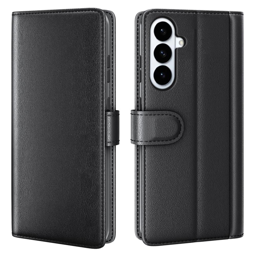 For Samsung Galaxy S26+ Case Genuine Split Leather Phone Cover with Wallet Stand