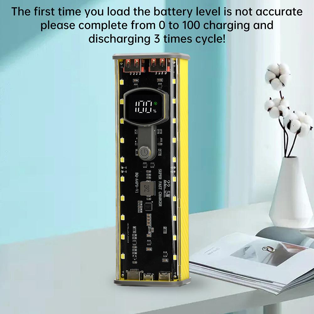 DIY Power Bank Case Mecha Transparent Model Rechargeable Battery Case No Soldering 4pcs 21700 Battery Box