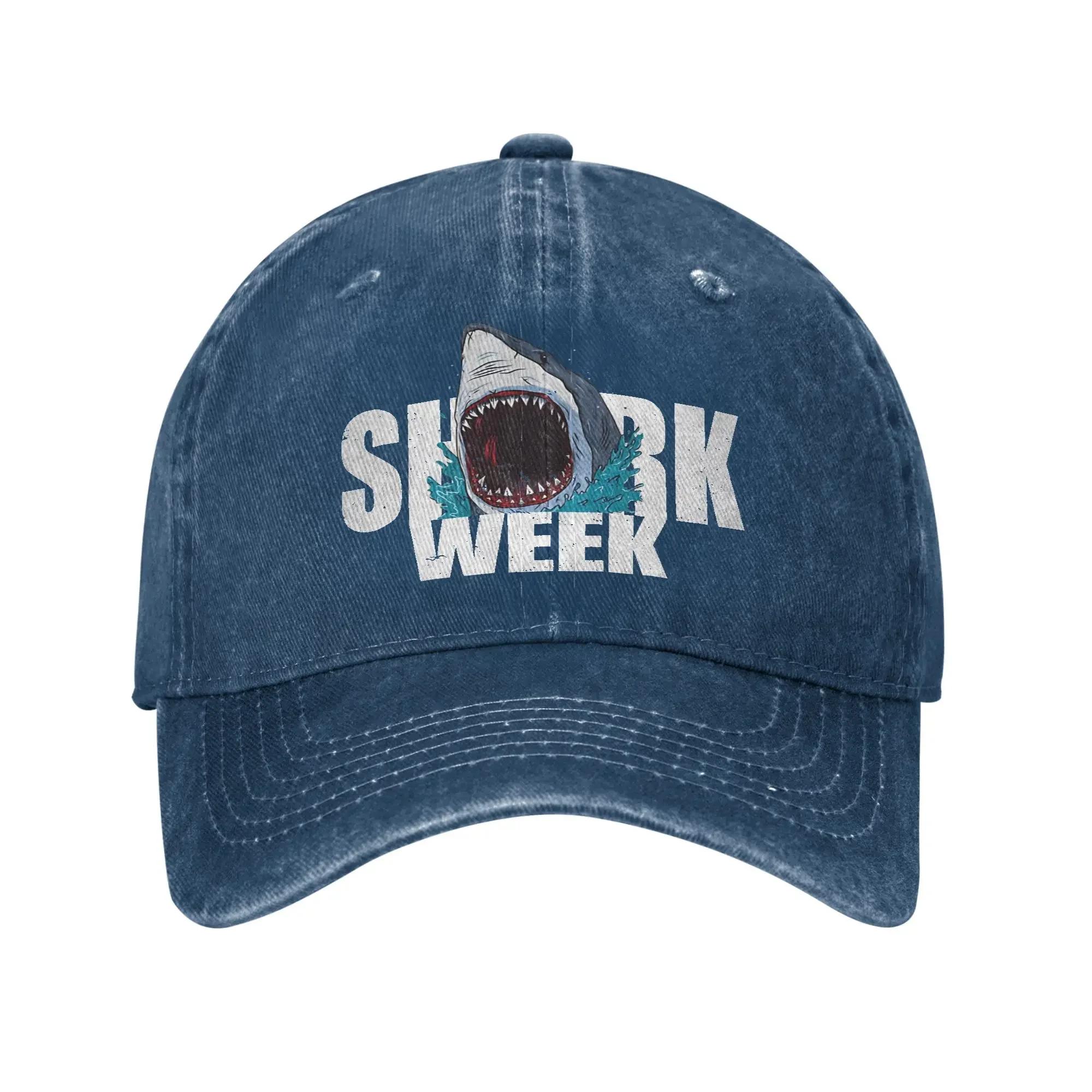 

Shark Lover Ocean Sun Baseball Cap Casual Unisex Unisex Washed Trucker Hat High Quality Design Running Hippie Snapback Cap One Size