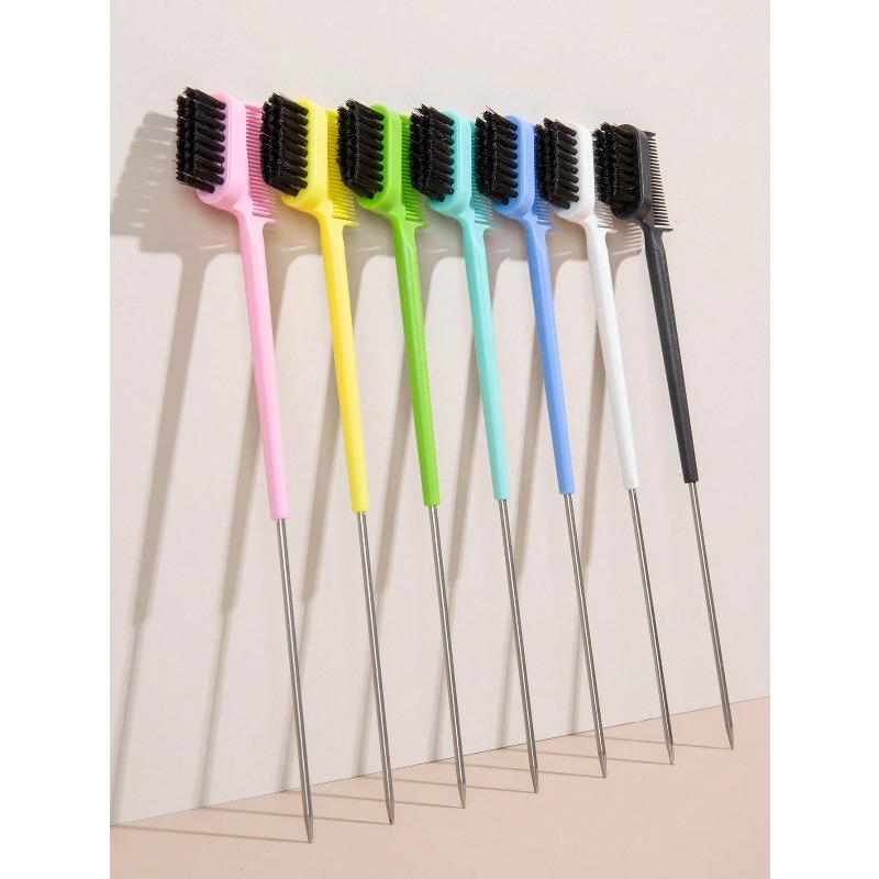 1pcs Double-Sided Tail Edge Control Comb, Professional Hairstyling Tool For Salons, Suitable For Dyeing Brush, Edge Control Comb Hairdressing Tools