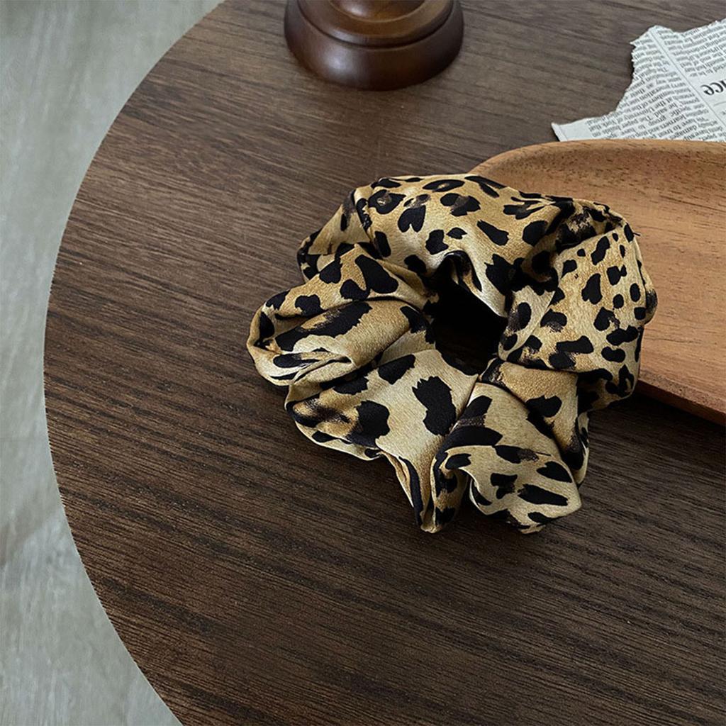Koreanischer großer Leoparden-Scrunchie für Damen, elastische Haarbänder, schlichtes Vintage-Haarseil, Haargummis, Kopfschmuck, Haarschmuck für Mädchen