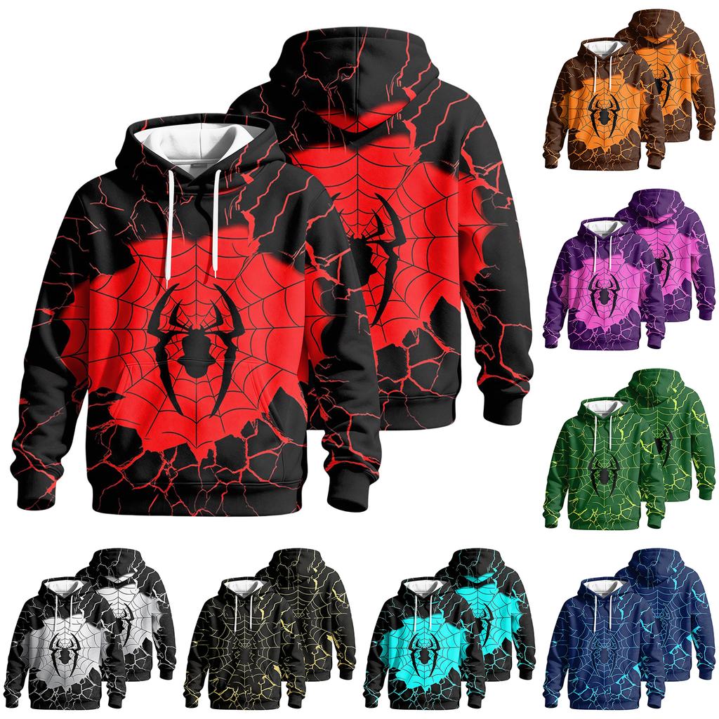 Men's Casual Loose Fit Printed Hoodie with Pocket and Drawstring