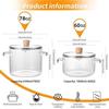 Large Capacity Vertical Grain Instant Noodle Pot - High Borosilicate Double Ear Glass with Pressure Nozzle