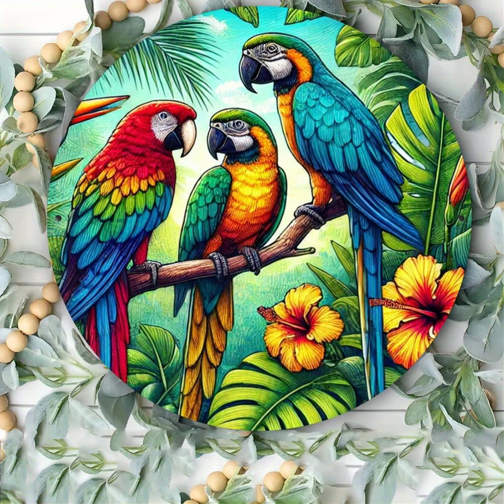 Pc Parrot Sign Personalized X Cm Round Tin Sign Ideal Gift for Men Women Friends Artistic Home Decor for Front