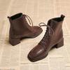 Women's 2025 French Fashion Ankle Boots: High-Heeled Martin Boots for Spring & Autumn.