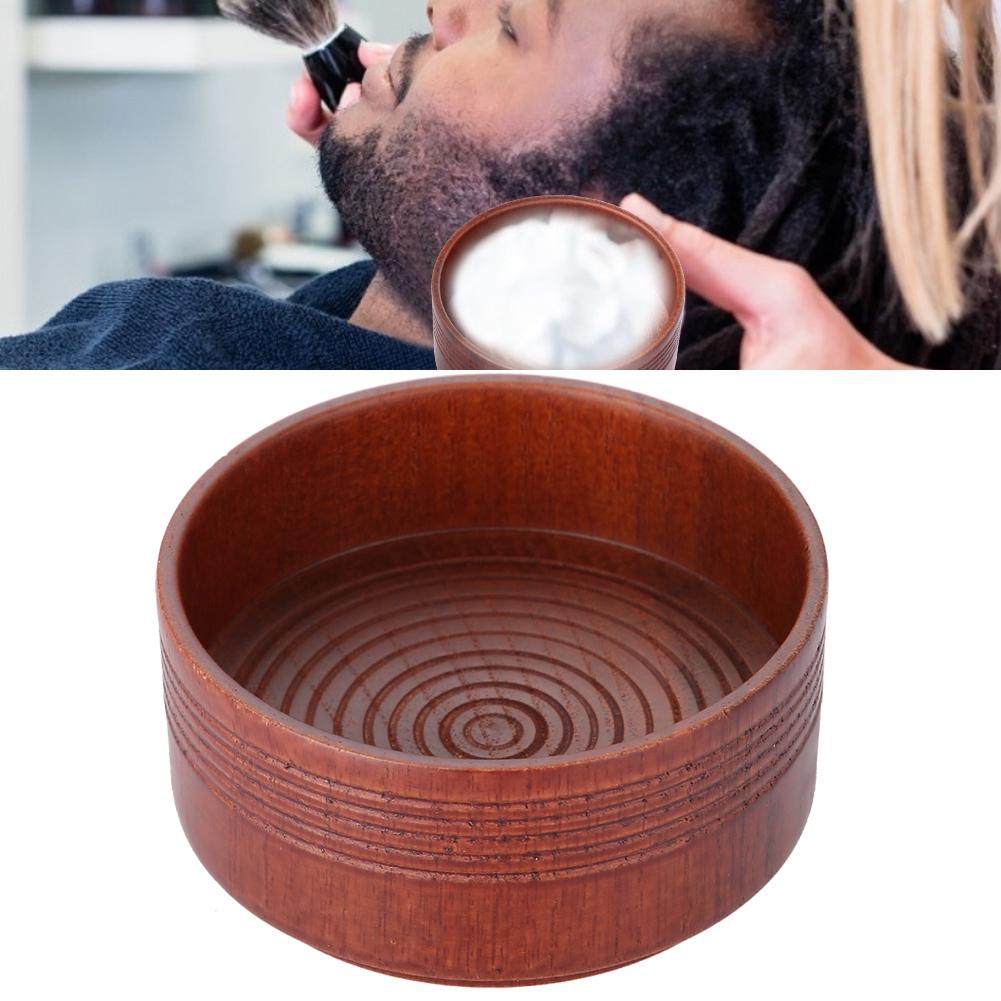 Bol à savon de rasage en bois, tasse, outil naturel pour homme, rasoir, mousse nettoyante, rond