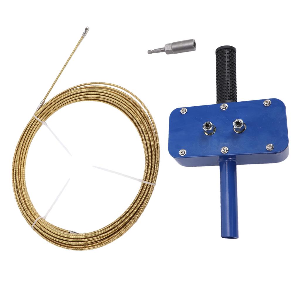Electric Cable Puller Drill Powered Wire Threading Device with Drill Adapter and 15m Cable for Wall Pipe