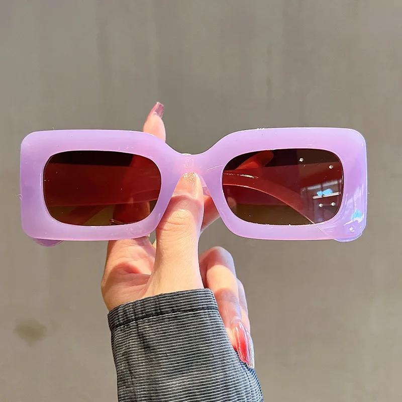 Rectangular Frame UV400 Sunglasses Outdoor Ultraviolet Eyewear for Men Women Vintage New Candy Color Square Sun Glasses Ladies