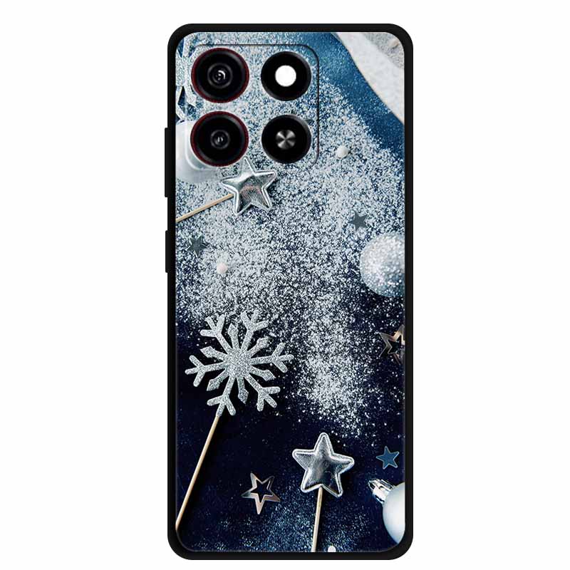 Christmas Cover For ZTE Blade A35 A55 Case Black Silicone Cases for ZTE Blade A55 Cartoon Santa Claus Christmas Tree Back Cover