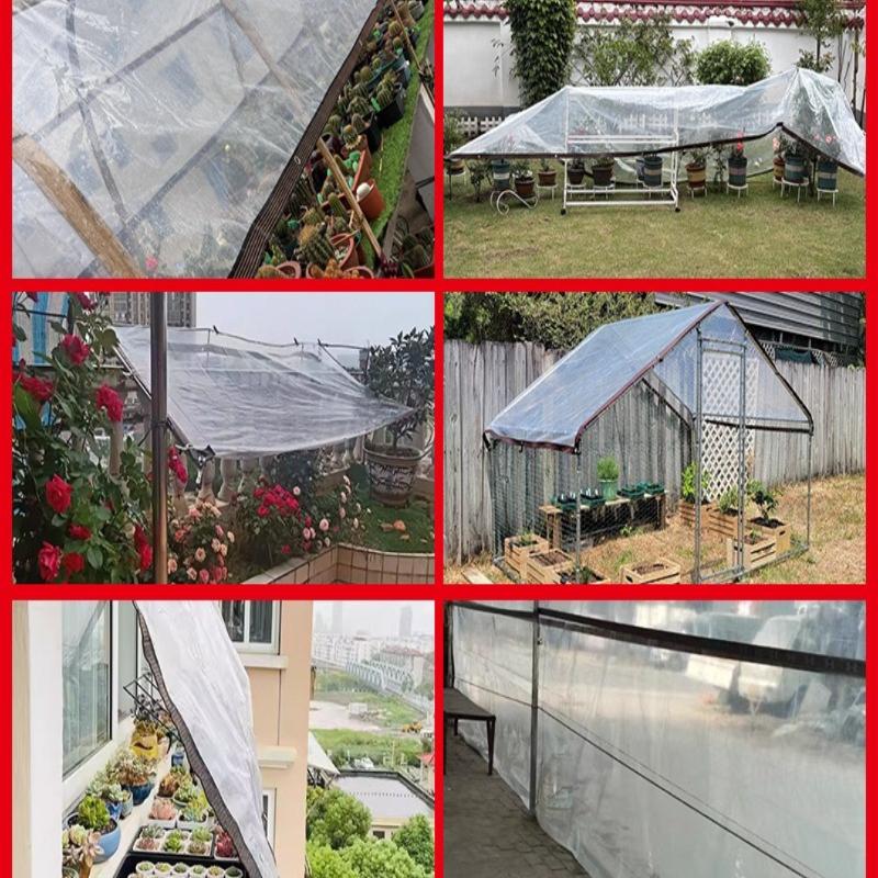 Metal Buckle Reinforcement Transparent Waterproof Cloth Rainproof Sunscreen Tarpaulin Very Suitable for Garden Courtyard Balcony Sunshade and Camping