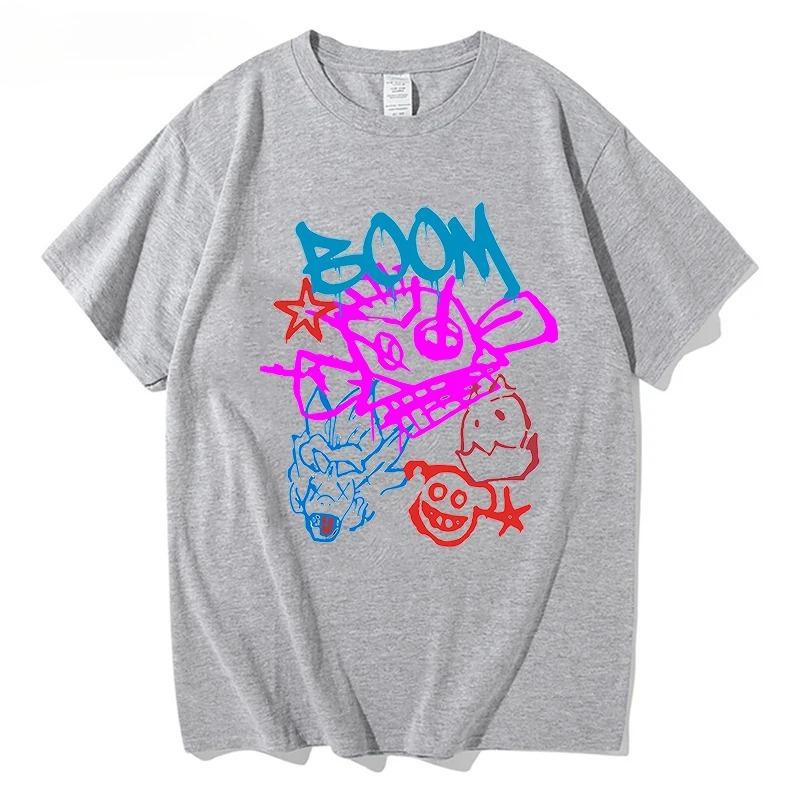 

2026 Arcane Jinx Graffiti Tshirt Cotton Soft Short Sleeve Oneck Tshirts Boom Monkey Hip Hop Streetwear Summer Pure Cotton Tees 4XL