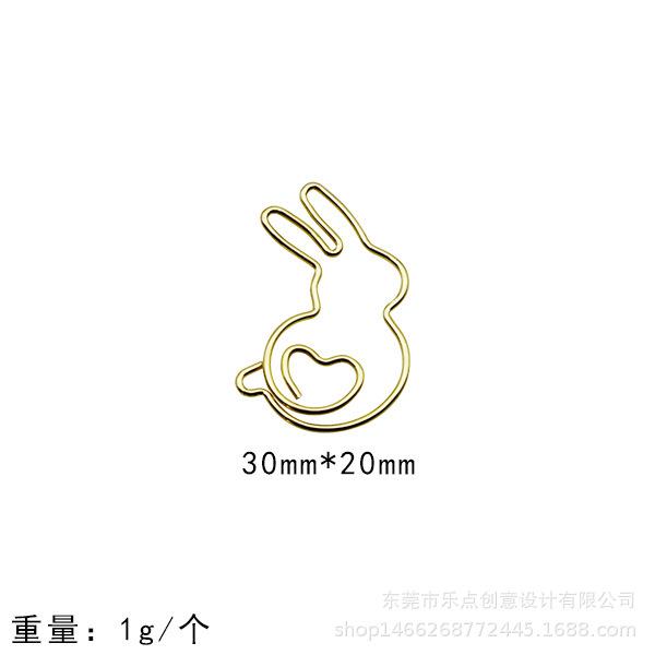 Golden Animal Cat Dog Rabbit Paper Clips Metal Boxed Paperclip Student Office Supplies Gift Accessories For School Desk Supplies