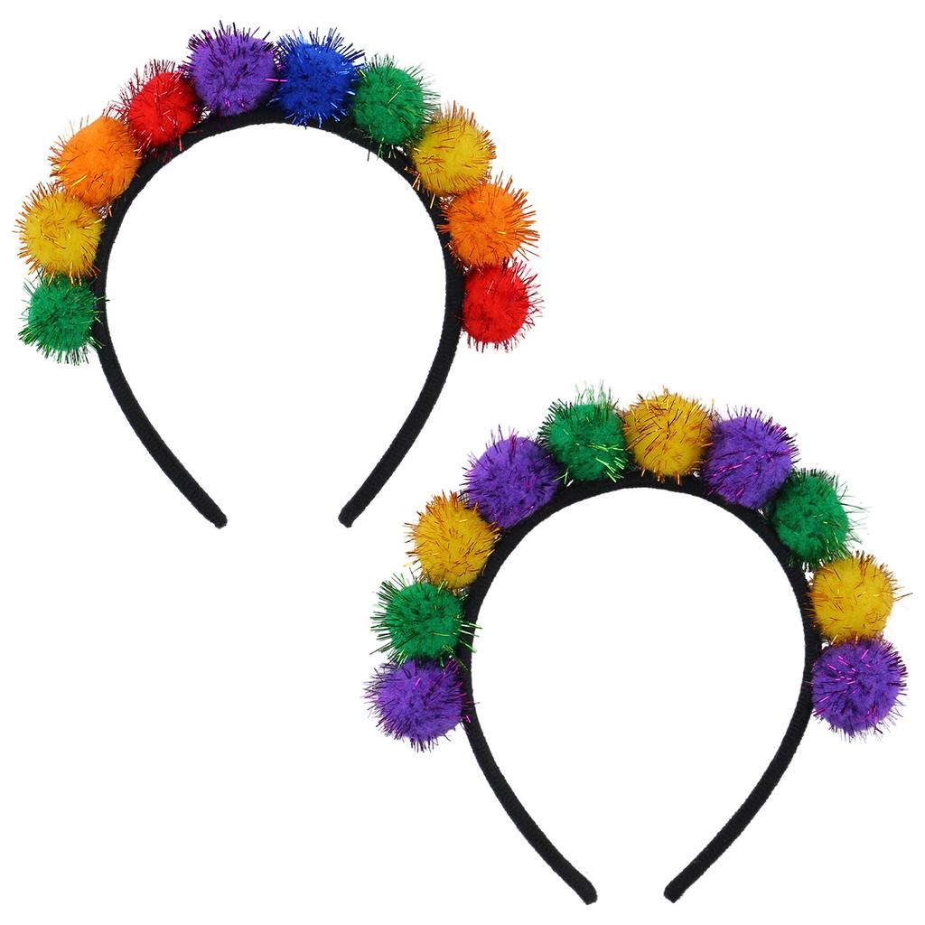 Cute Headband Decorations Carnival Colorful Scallion Hair Ball Headband Headband Festival Party Atmosphere Dress Up Headband New