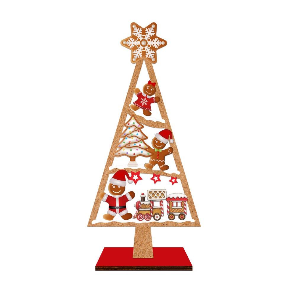 Multicolor Christmas Decoration Xmas Tree Shape Tabletop Ornament  Holiday Decoration