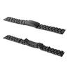 Black Stainless Steel Watch Band Strap Curved End Solid Links 16mm 18mm 20mm 24mm