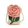 Woven Sunflower Phone Bag With Flap Closure For Daily Use And Urban Style