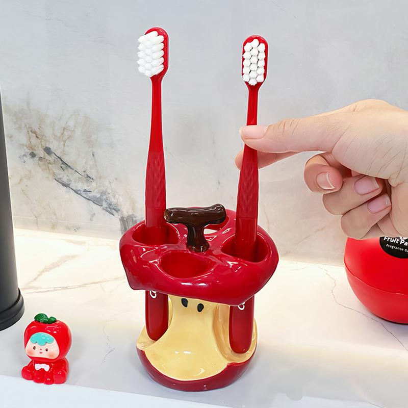 Ceramics Toothbrush Storage Racks Couple Electric-Toothbrush Holder Cute Cartoon Toothpaste Stand Bathroom Washbasin Rack