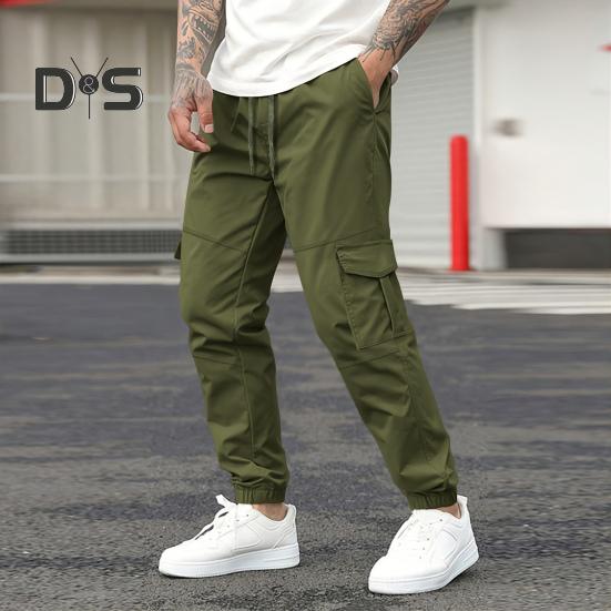 Uformelle joggebukser for menn Treningsbukser med snøring med lommer Utendørs joggebukser for sommerløping og fotturer