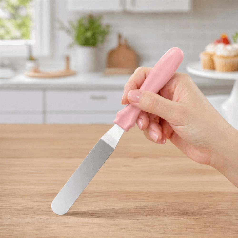 3PCS Stainless Steel Cake Cream Spatulas Different Blade Shapes Angled Rounded Blade Tips Baking Spatulas Set Ergonomic Handles