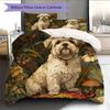 Shih Tzu and grass Pattern Bedding Home Decoration Birthday Gift (1 * duvet cover + 2 * pillowcase, without core)